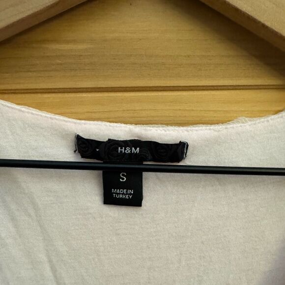 Y2K H&M Size Small Baby Petal Pink Coquette Babydoll Frilly Girly Tank Top - Picture 11 of 12